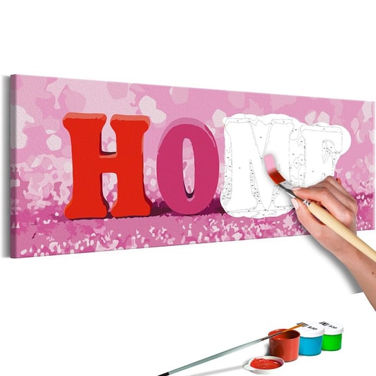Obraz do malowania: Różowy napis Home, 90x30 cm zakup.se