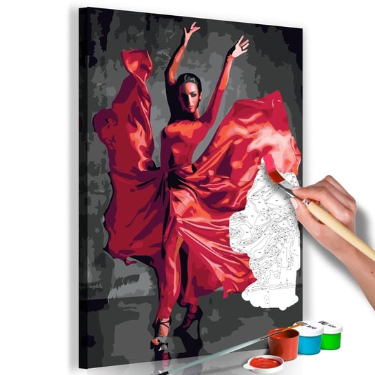 Obraz do malowania: Tancerka w czerwonej sukni 40x60 cm zakup.se