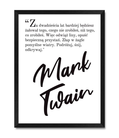 Obraz do przedpokoju z motywem odwaga marzenia cytat Mark Twain 32x42 cm iWALL studio