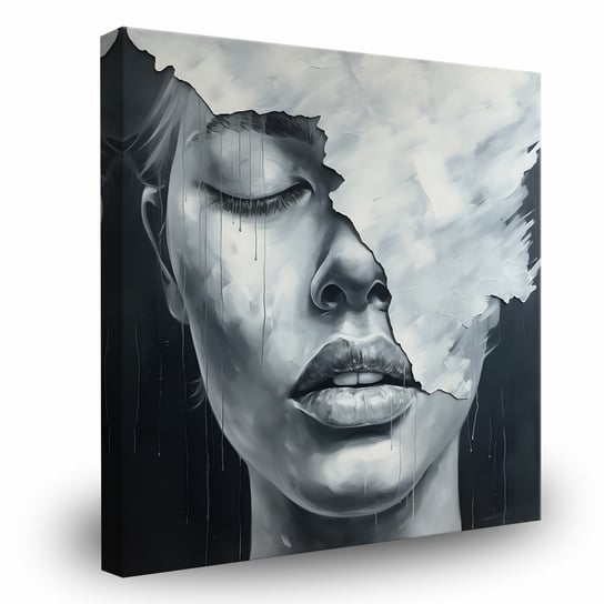 Obraz Do Salonu Abstrakcyjny Portret Kobiety Nowoczesny Styl 40Cm X 40Cm Muralo