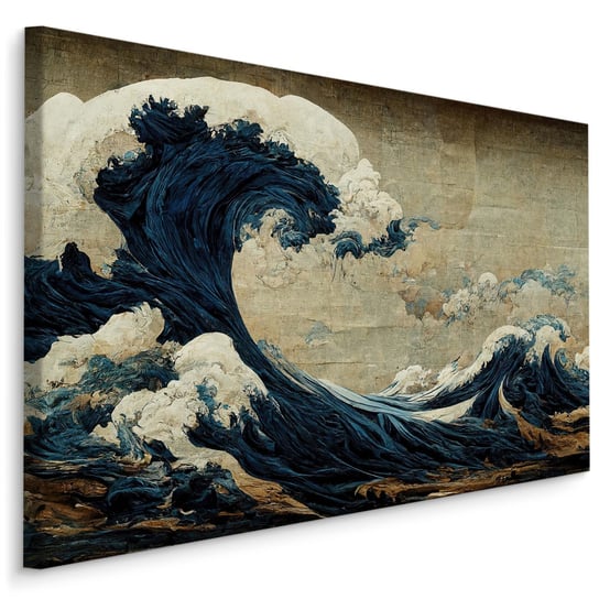 Obraz Do Salonu CANVAS Styl JAPOŃSKI Fala Ocean Pejzaż 120cm x 80cm Muralo