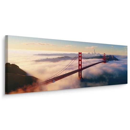 Obraz Do Salonu MOST Golden Gate We Mgle Pejzaż San Francisco 145cm x 45cm Muralo
