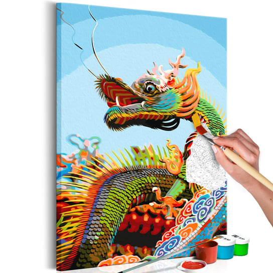 Obraz do samodzielnego malowania - Kolorowy Dragon kolorowy 40x60 ARTGEIST