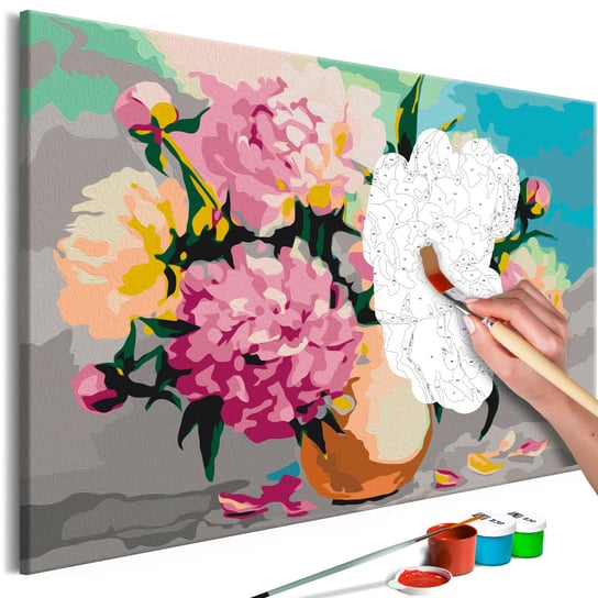 Obraz do samodzielnego malowania - Kwiaty w wazonie 60x40 kolorowy ARTGEIST