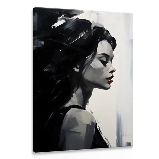Obraz Do Sypialni Czarno-Biały PORTRET Kobieta Usta Abstrakcja 30cm x 40cm Muralo
