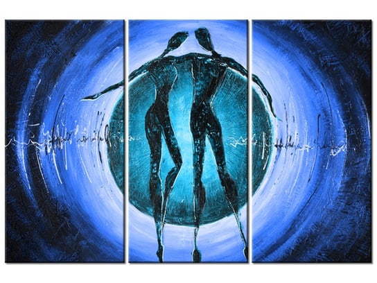Obraz Do tanga trzeba dwojga w niebieskim, 3 elementy, 90x60 cm Oobrazy