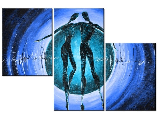 Obraz Do tanga trzeba dwojga w niebieskim, 3 elementy, 90x60 cm Oobrazy