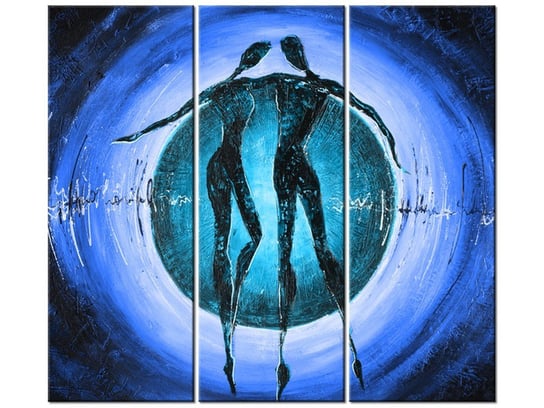 Obraz Do tanga trzeba dwojga w niebieskim, 3 elementy, 90x80 cm Oobrazy