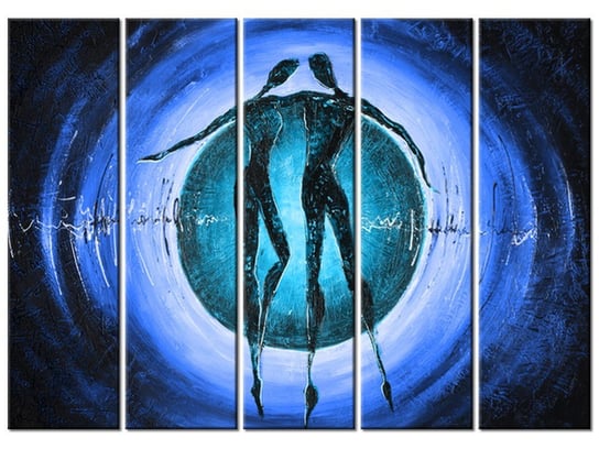 Obraz Do tanga trzeba dwojga w niebieskim, 5 elementów, 225x160 cm Oobrazy