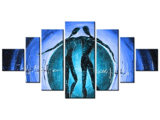 Obraz Do tanga trzeba dwojga w niebieskim, 7 elementów, 200x100 cm Oobrazy