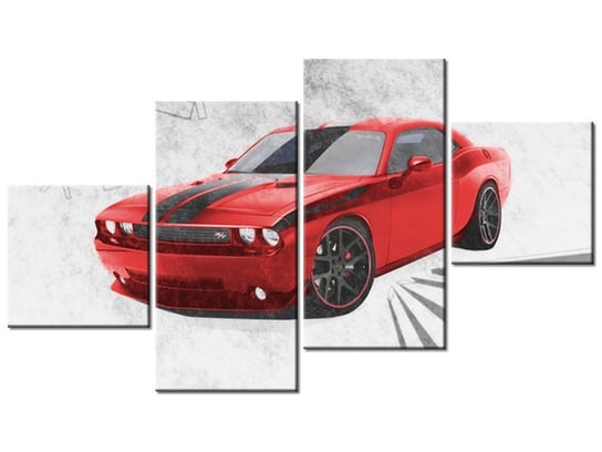 Obraz Dodge Challenger Blacktop, 4 elementy, 160x90 cm Oobrazy