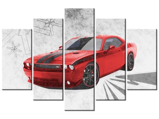 Obraz Dodge Challenger Blacktop, 5 elementów, 150x100 cm Oobrazy