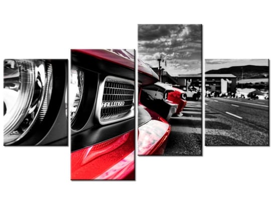 Obraz Dodge Challenger - Zach Dischner, 4 elementy, 120x70 cm Oobrazy