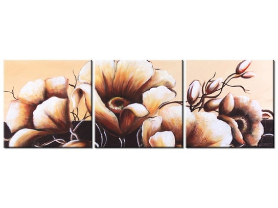 Obraz, Dostojne kwiaty, 3 elementy, 90x30 cm Oobrazy
