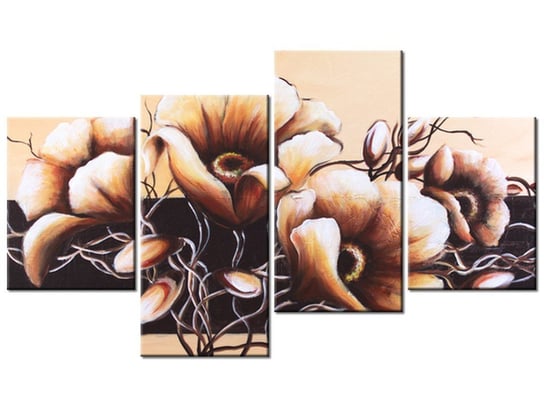 Obraz Dostojne kwiaty, 4 elementy, 120x70 cm Oobrazy