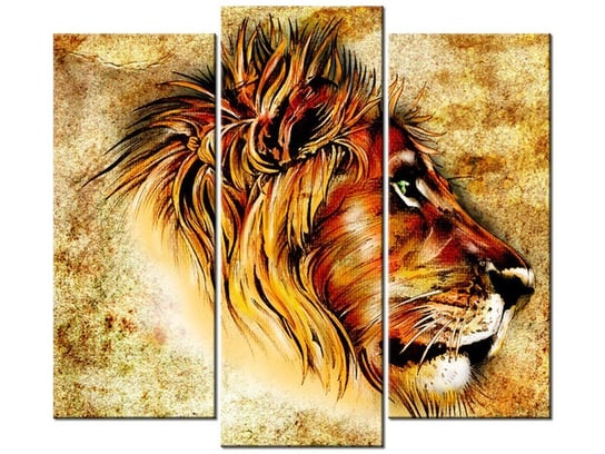 Obraz Dostojny lew, 3 elementy, 90x80 cm Oobrazy