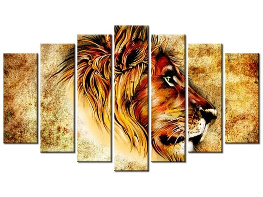 Obraz Dostojny lew, 7 elementów, 140x80 cm Oobrazy