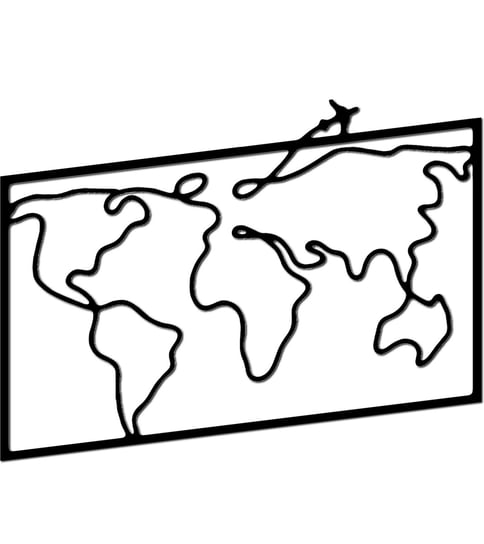 Obraz Drewniany Dekoracja Loft 100cm x 66.6cm -  Panel Mapa Świata Inna marka
