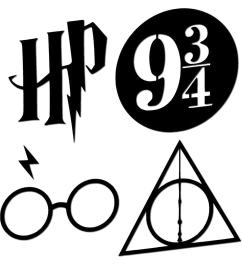 Obraz Drewniany Dekoracja Loft 150cm x 150cm -  Harry Potter 4 znaki Inna marka