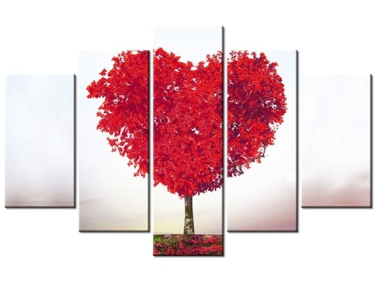 Obraz Drzewko miłości, 5 elementów, 100x63 cm Oobrazy