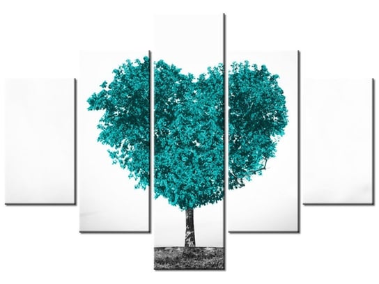 Obraz Drzewko miłości, 5 elementów, 100x70 cm Oobrazy