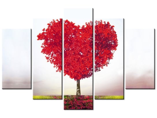 Obraz Drzewko miłości, 5 elementów, 150x100 cm Oobrazy