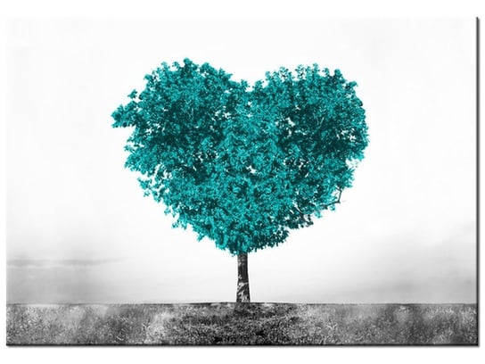 Obraz, Drzewko miłości w turkusie, 100x70 cm Oobrazy