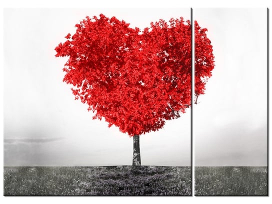 Obraz Drzewo miłości red, 2 elementy, 70x50 cm Oobrazy