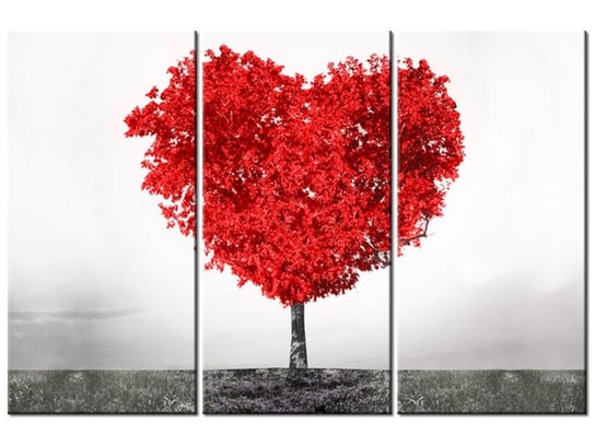 Obraz Drzewo miłości red, 3 elementy, 90x60 cm Oobrazy