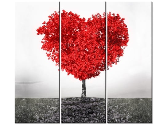 Obraz Drzewo miłości red, 3 elementy, 90x80 cm Oobrazy