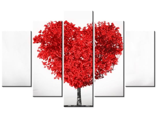 Obraz Drzewo miłości red, 5 elementów, 100x63 cm Oobrazy