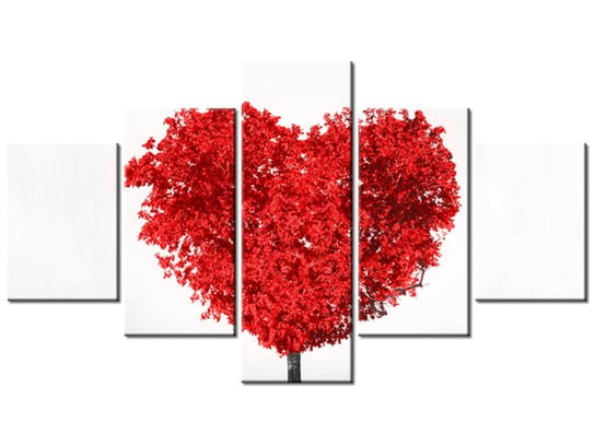 Obraz Drzewo miłości red, 5 elementów, 125x70 cm Oobrazy