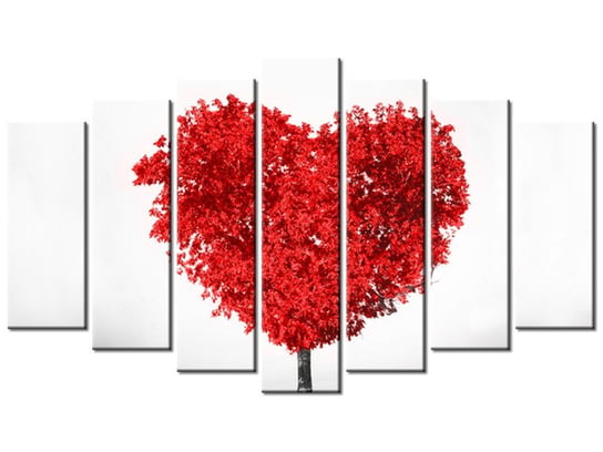 Obraz Drzewo miłości red, 7 elementów, 140x80 cm Oobrazy