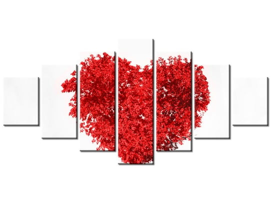 Obraz Drzewo miłości red, 7 elementów, 210x100 cm Oobrazy