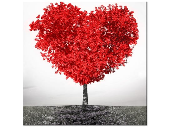 Obraz, Drzewo miłości w czerwieni, 30x30 cm Oobrazy