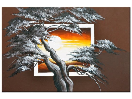 Obraz Drzewo na tle zachodzącego słońca, 30x20 cm Oobrazy