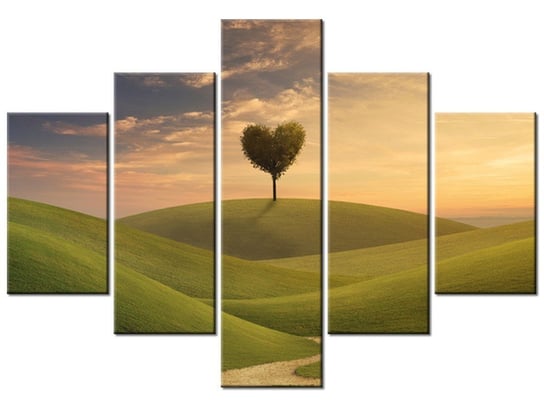 Obraz, Drzewo serce, 5 elementów, 100x70 cm Oobrazy