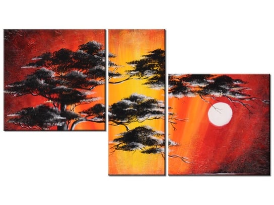 Obraz Drzewo w świetle księżyca, 3 elementy, 90x50 cm Oobrazy