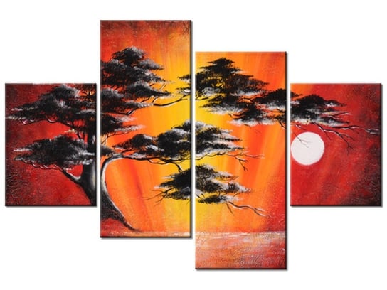 Obraz Drzewo w świetle księżyca, 4 elementy, 120x80 cm Oobrazy
