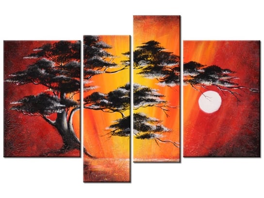 Obraz Drzewo w świetle księżyca, 4 elementy, 130x85 cm Oobrazy