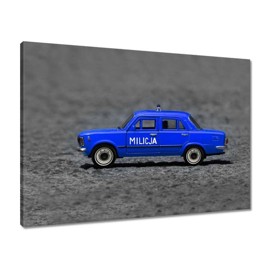 Obraz Duży Fiat 125P Milicja MO, 70x50cm ZeSmakiem