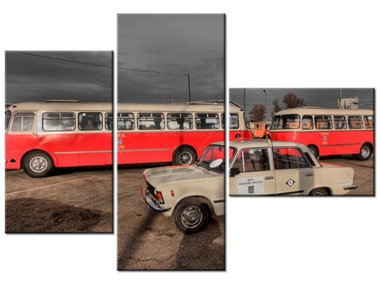 Obraz Duży Fiat, 3 elementy, 100x70 cm Oobrazy