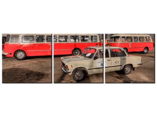 Obraz Duży Fiat, 3 elementy, 90x30 cm Oobrazy
