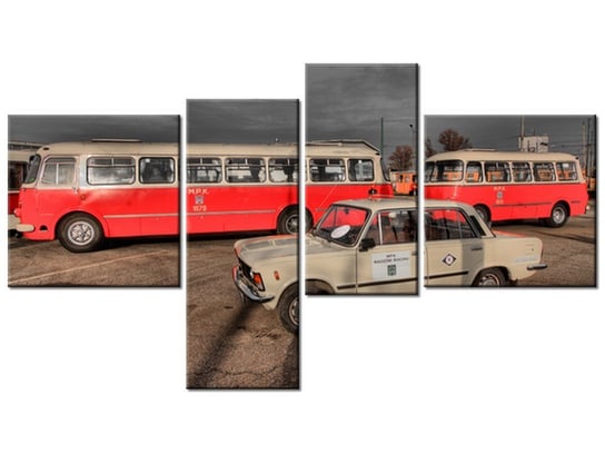 Obraz Duży Fiat, 4 elementy, 100x55 cm Oobrazy