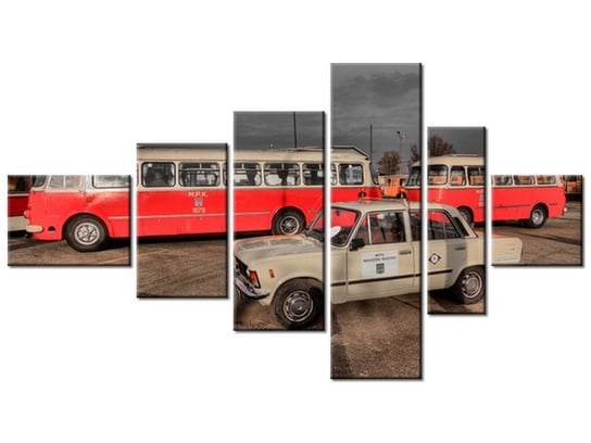Obraz, Duży Fiat, 6 elementów, 180x100 cm Oobrazy