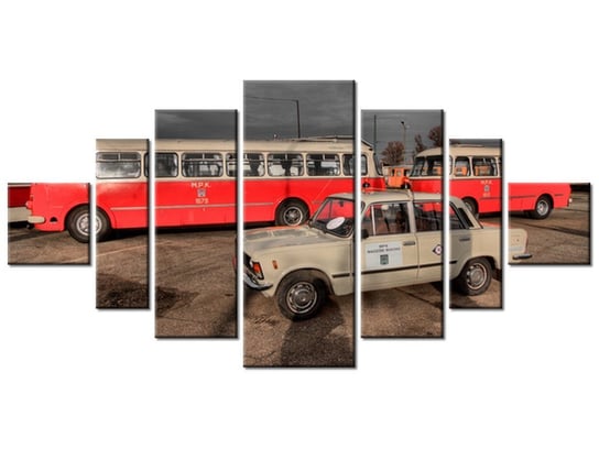 Obraz Duży Fiat, 7 elementów, 200x100 cm Oobrazy