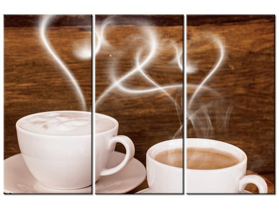 Obraz Dwoje do kawy, 3 elementy, 90x60 cm Oobrazy
