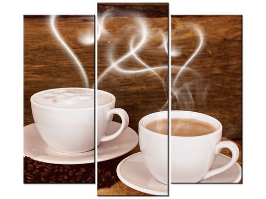 Obraz Dwoje do kawy, 3 elementy, 90x80 cm Oobrazy