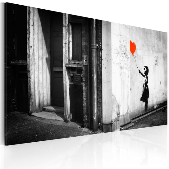 Obraz - Dziewczynka z balonikiem (Banksy) 90x60 Premium Print Płótno włoskie 300 g/mÂ˛ ARTGEIST