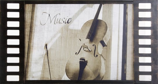Obraz EUROFIRANY Violin, biało-brązowy, 60x30x1 cm Eurofirany